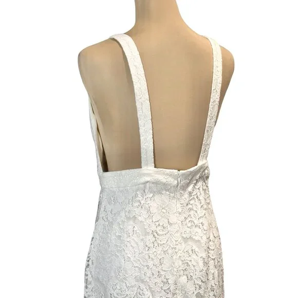 New Reformation Aigio Dress Size 10 Lace Maxi White Wedding Event Prom Timeless - Picture 7 of 16